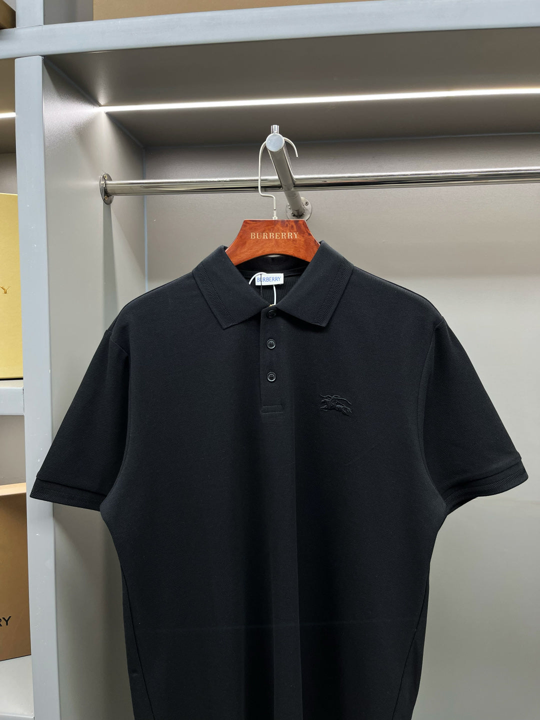 Burberry Knight Embroidered Piqué Cotton Polo Shirt – 2025 Spring/Summer Collection