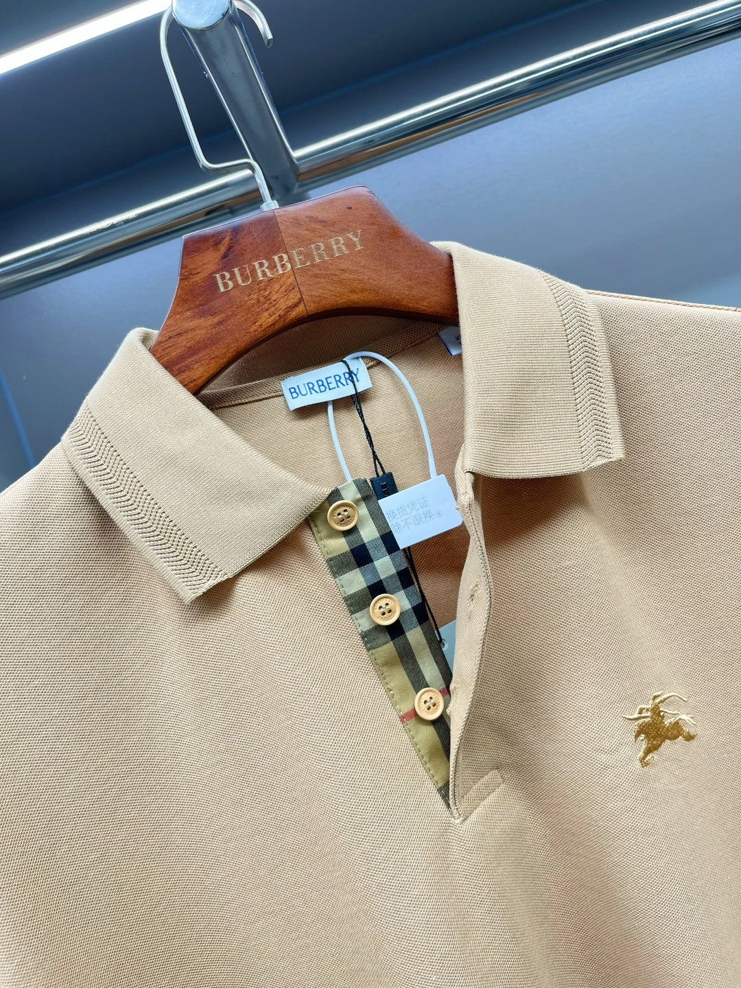 Burberry Knight Embroidered Piqué Cotton Polo Shirt – 2025 Spring/Summer Collection
