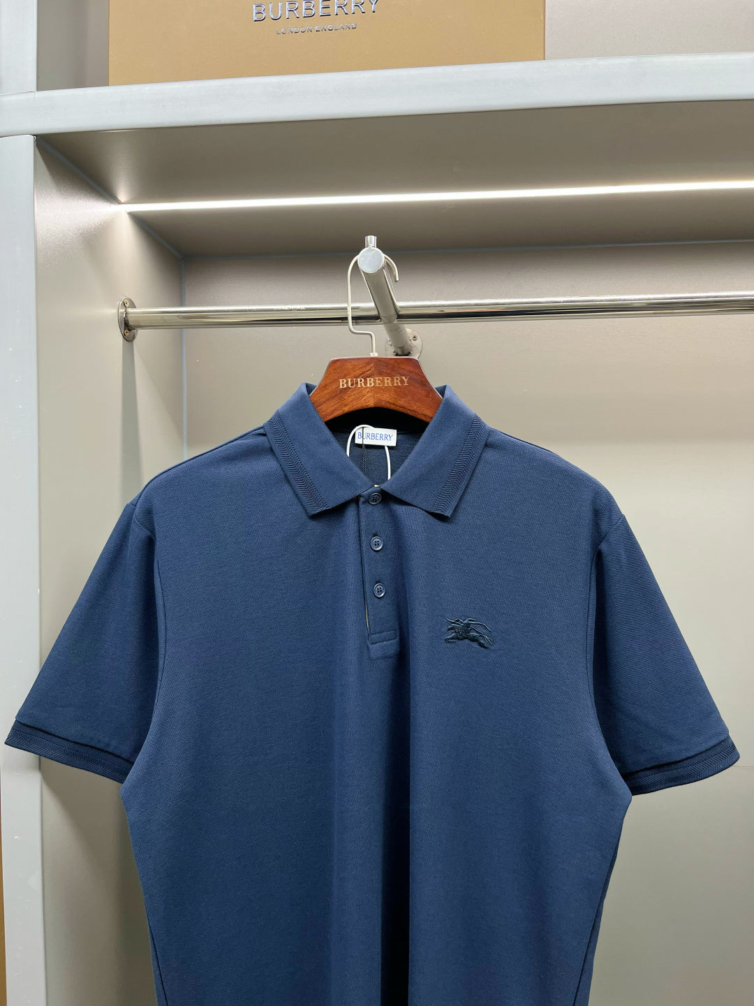Burberry Knight Embroidered Piqué Cotton Polo Shirt – 2025 Spring/Summer Collection