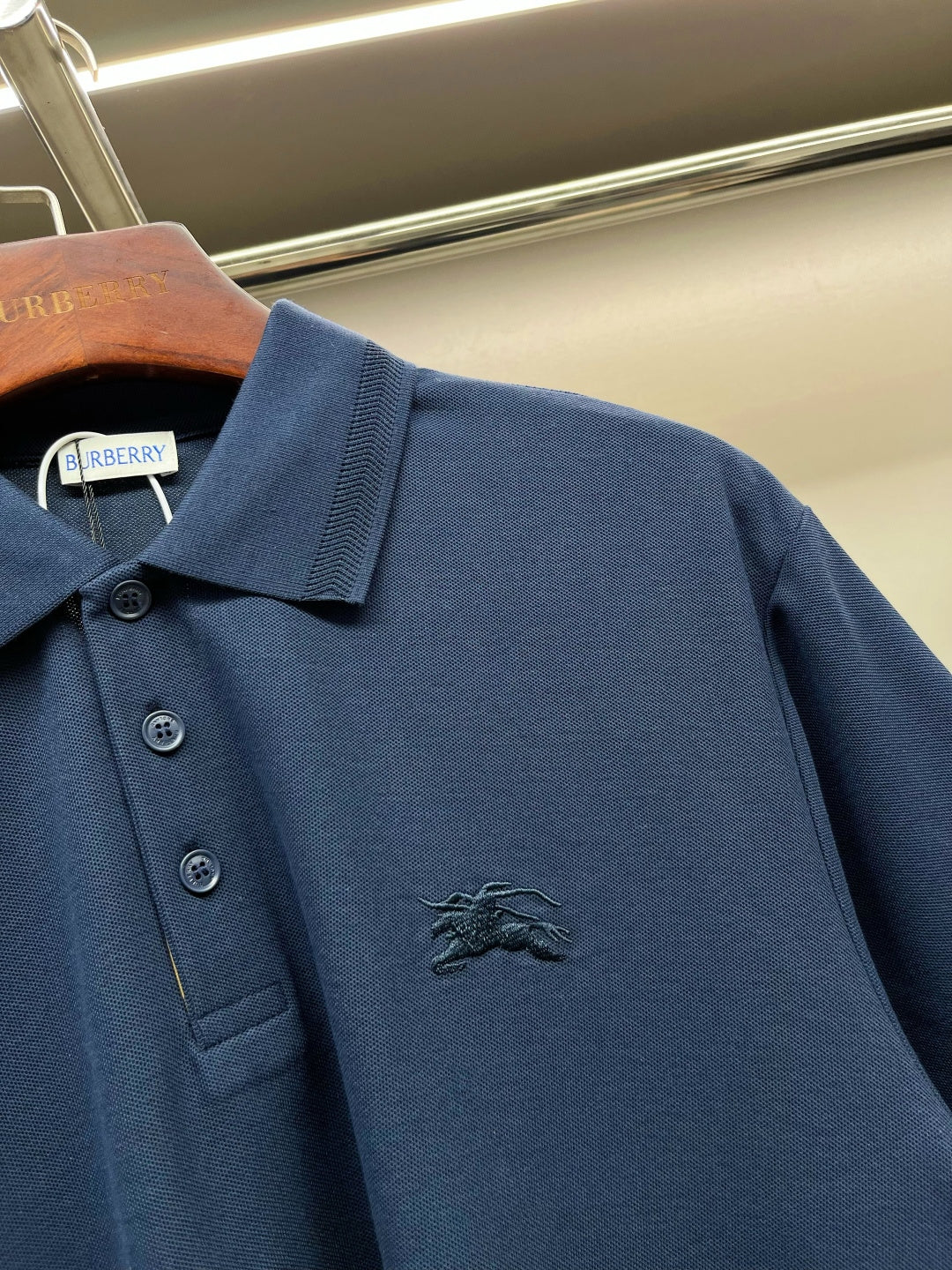 Burberry Knight Embroidered Piqué Cotton Polo Shirt – 2025 Spring/Summer Collection