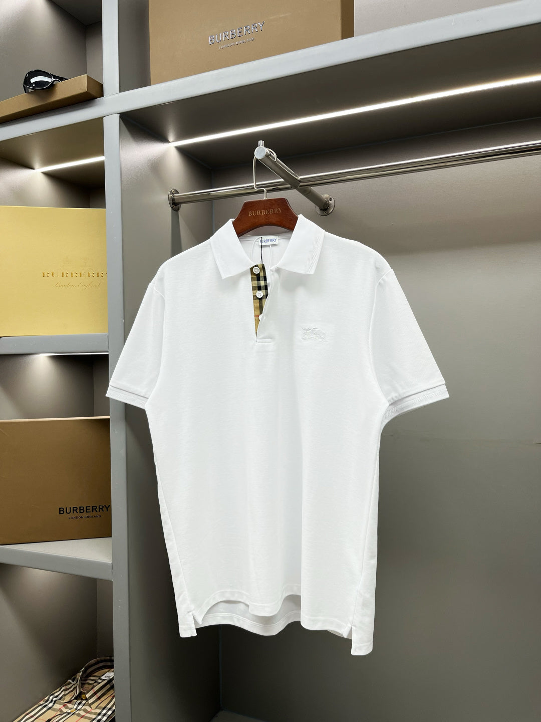 Burberry Knight Embroidered Piqué Cotton Polo Shirt – 2025 Spring/Summer Collection