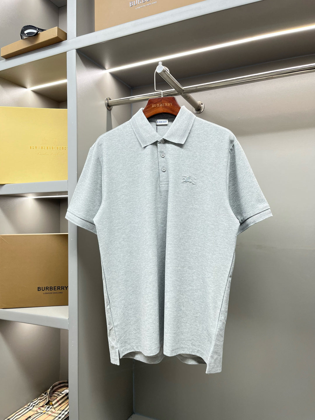 Burberry Knight Embroidered Piqué Cotton Polo Shirt – 2025 Spring/Summer Collection