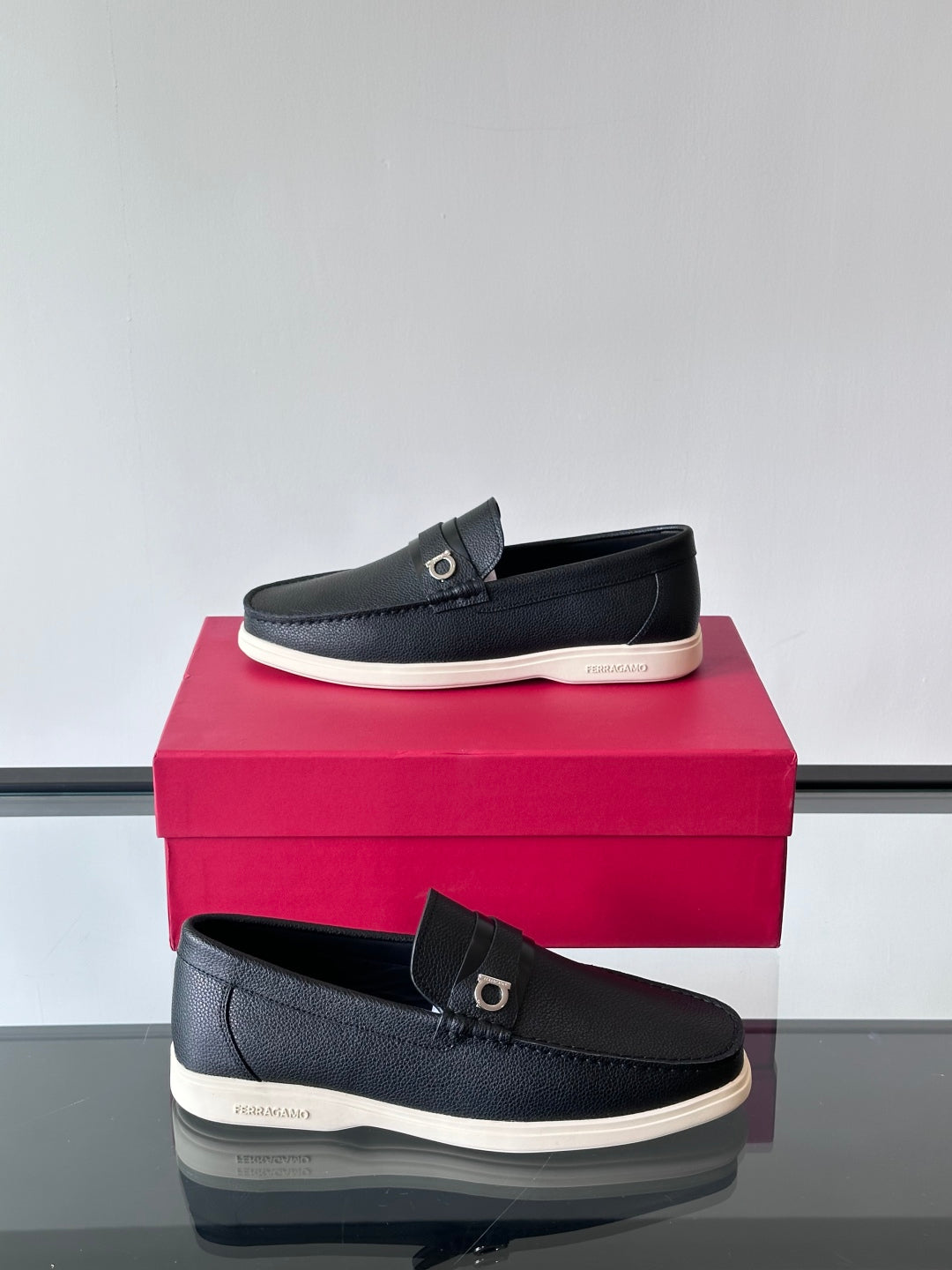 Ferragamo Men's Imported Calfskin Driving Shoes