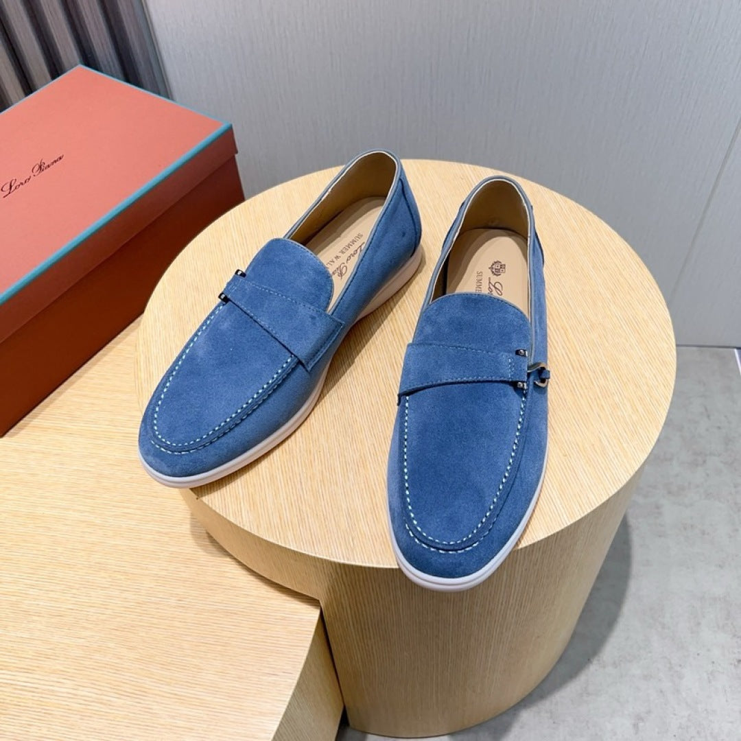 Loro Piana Suede Moccasin Shoes