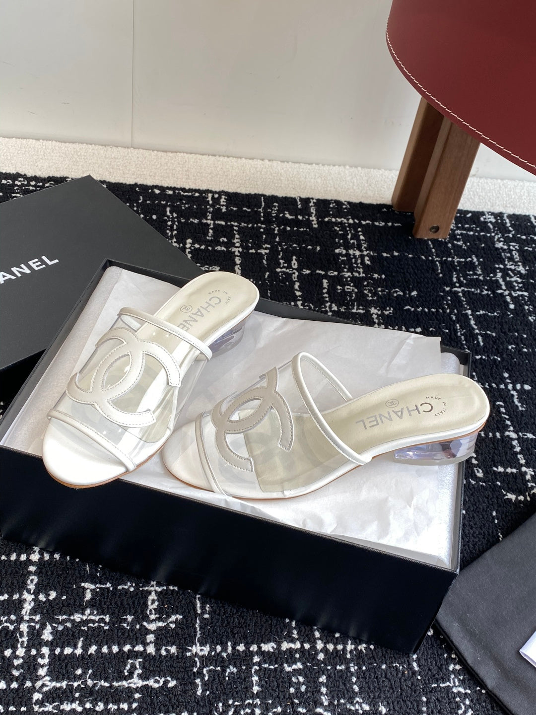 Chanel PVC Transparent Double C Heeled Slides – Spring/Summer Collection – 25SS