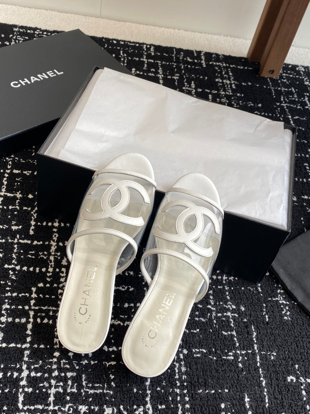 Chanel PVC Transparent Double C Heeled Slides – Spring/Summer Collection – 25SS