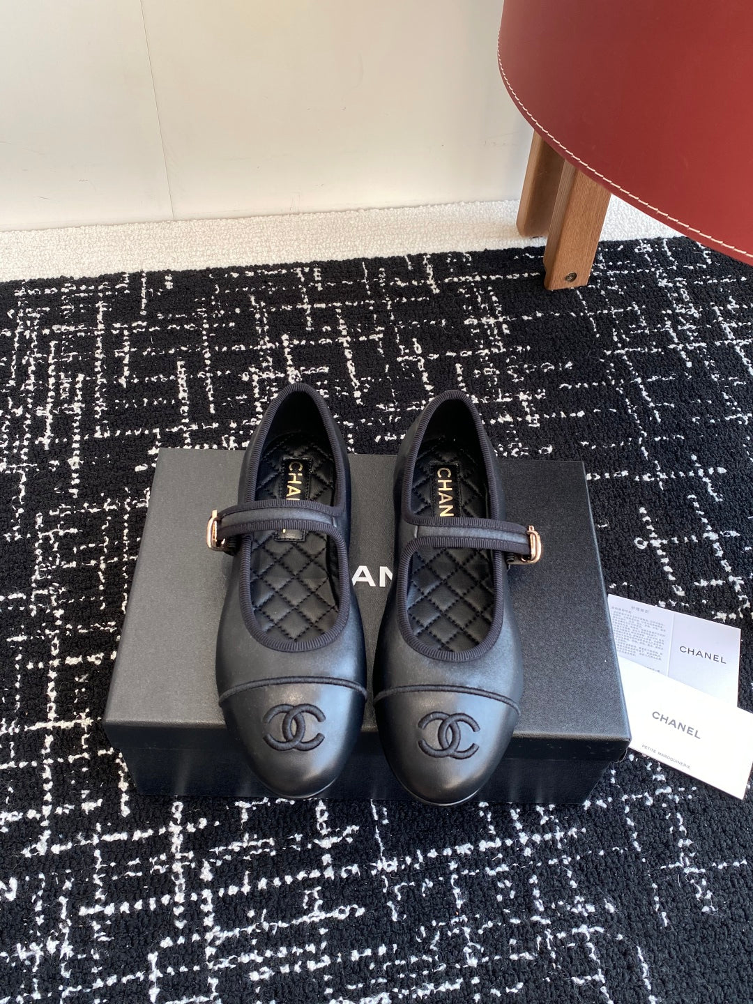 Chanel 25SS Embroidered Double C Mary Jane Ballet Flats