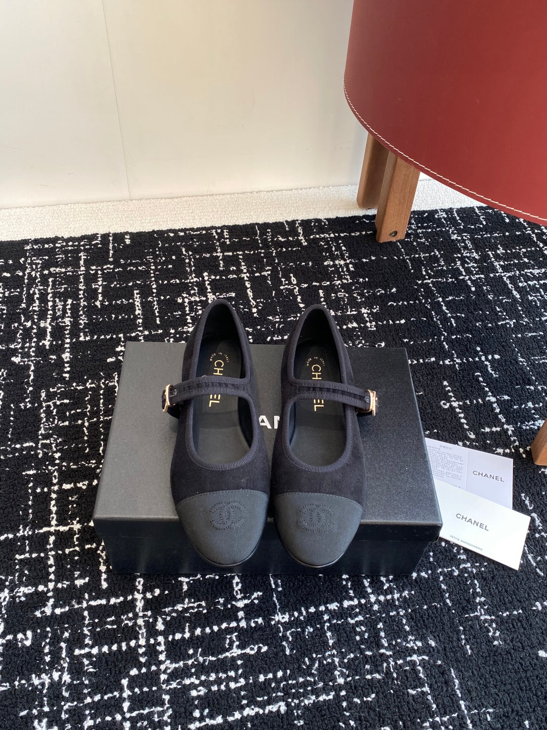 Chanel 25SS Embroidered Double C Mary Jane Ballet Flats