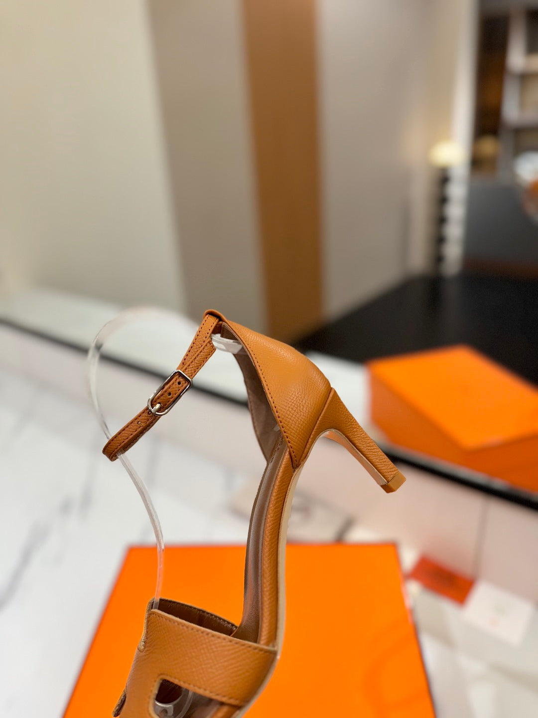 Hermès Classic Palm Grain Cowhide Heels – 6.5cm