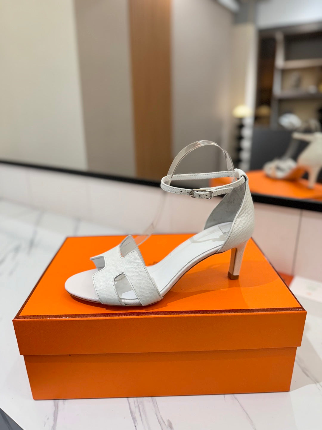 Hermès Classic Palm Grain Cowhide Heels – 6.5cm
