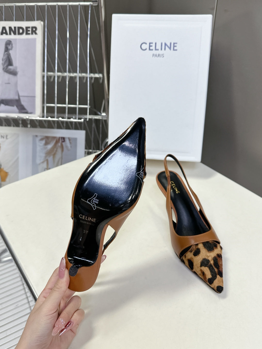 Celine Triomphe Calfskin Heels – Spring/Summer Collection
