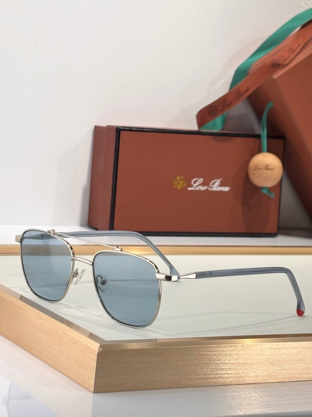 Loro Piana Titanium Aviator Sunglasses