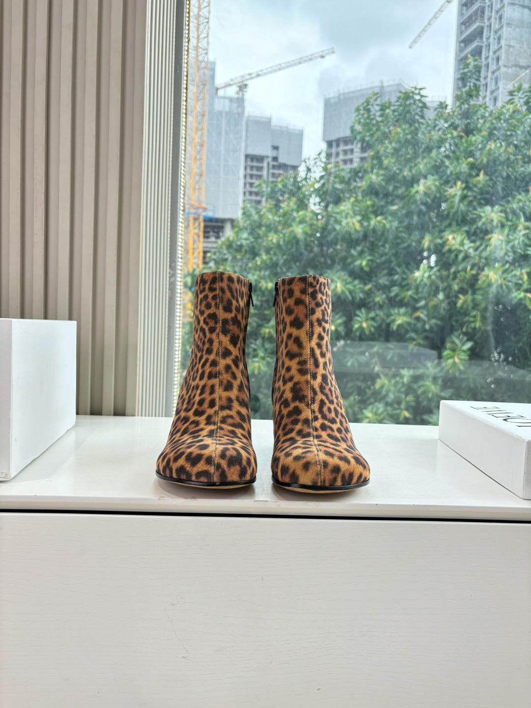Loewe Leopard Print Block Heel Ankle Boots – 25SS