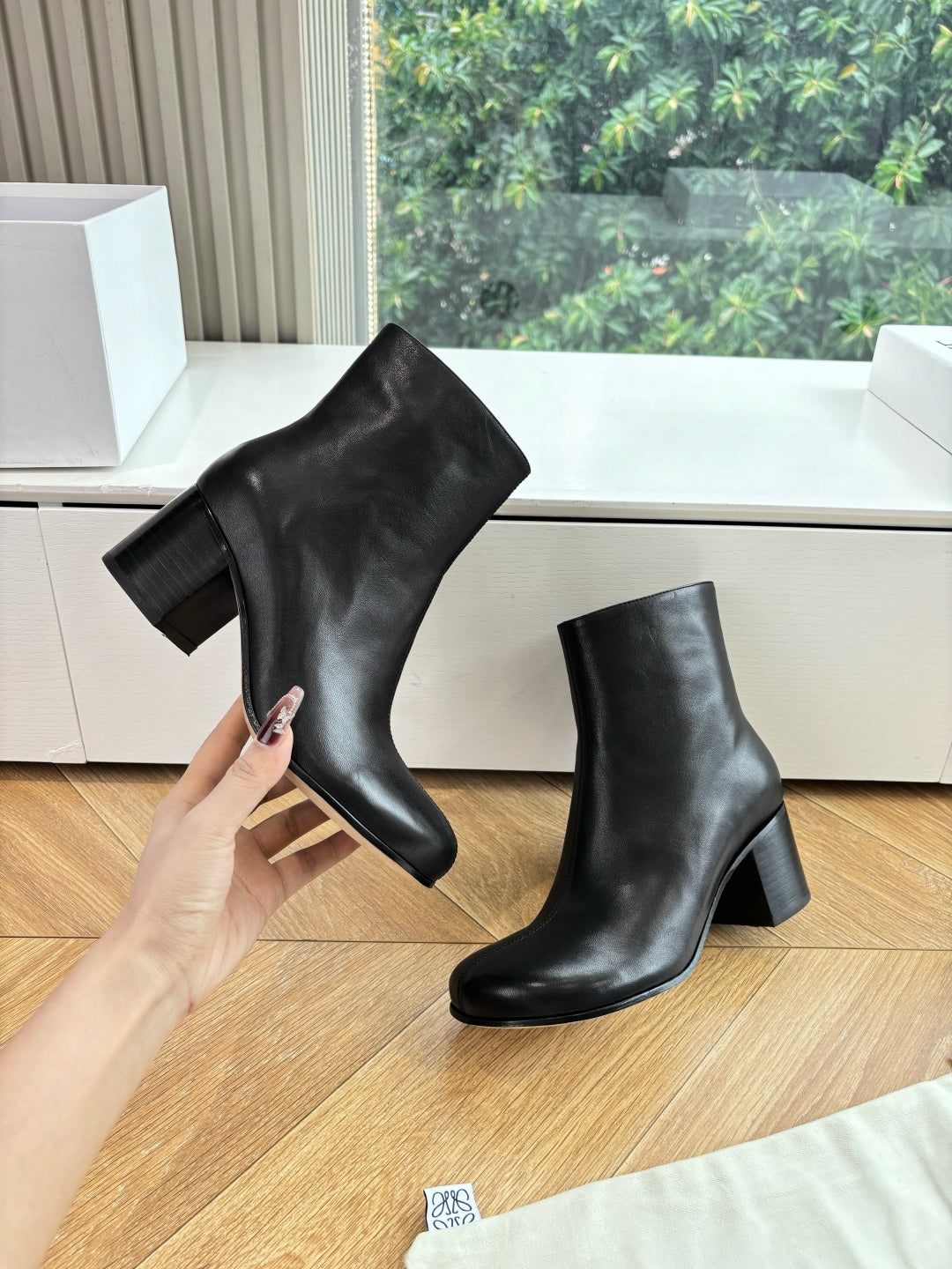 Loewe Leopard Print Block Heel Ankle Boots – 25SS