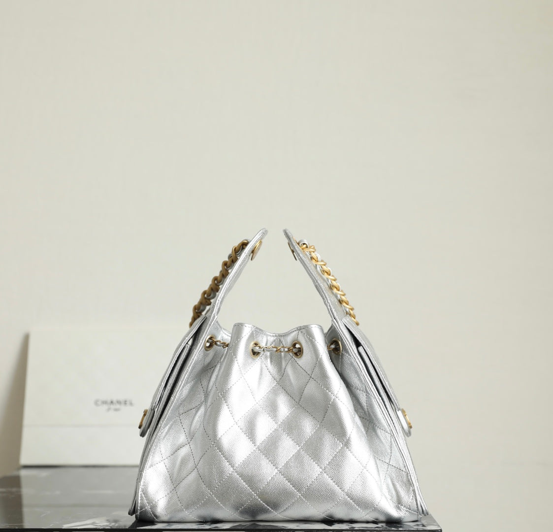 Chanel 25 Hobo Bag – Metallic Silver