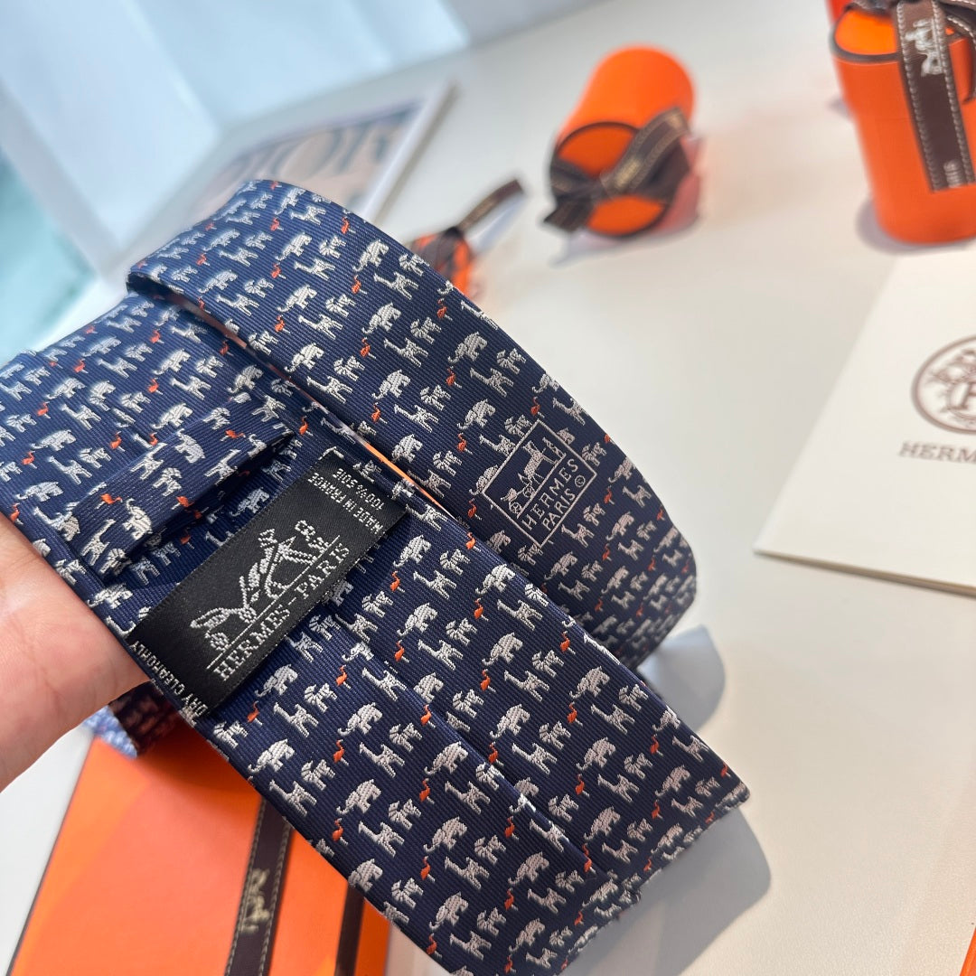 Hermès Animal Series Men's Silk Tie