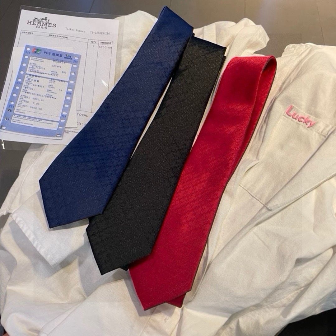 Hermès Men's Diamond H Pattern Silk Tie