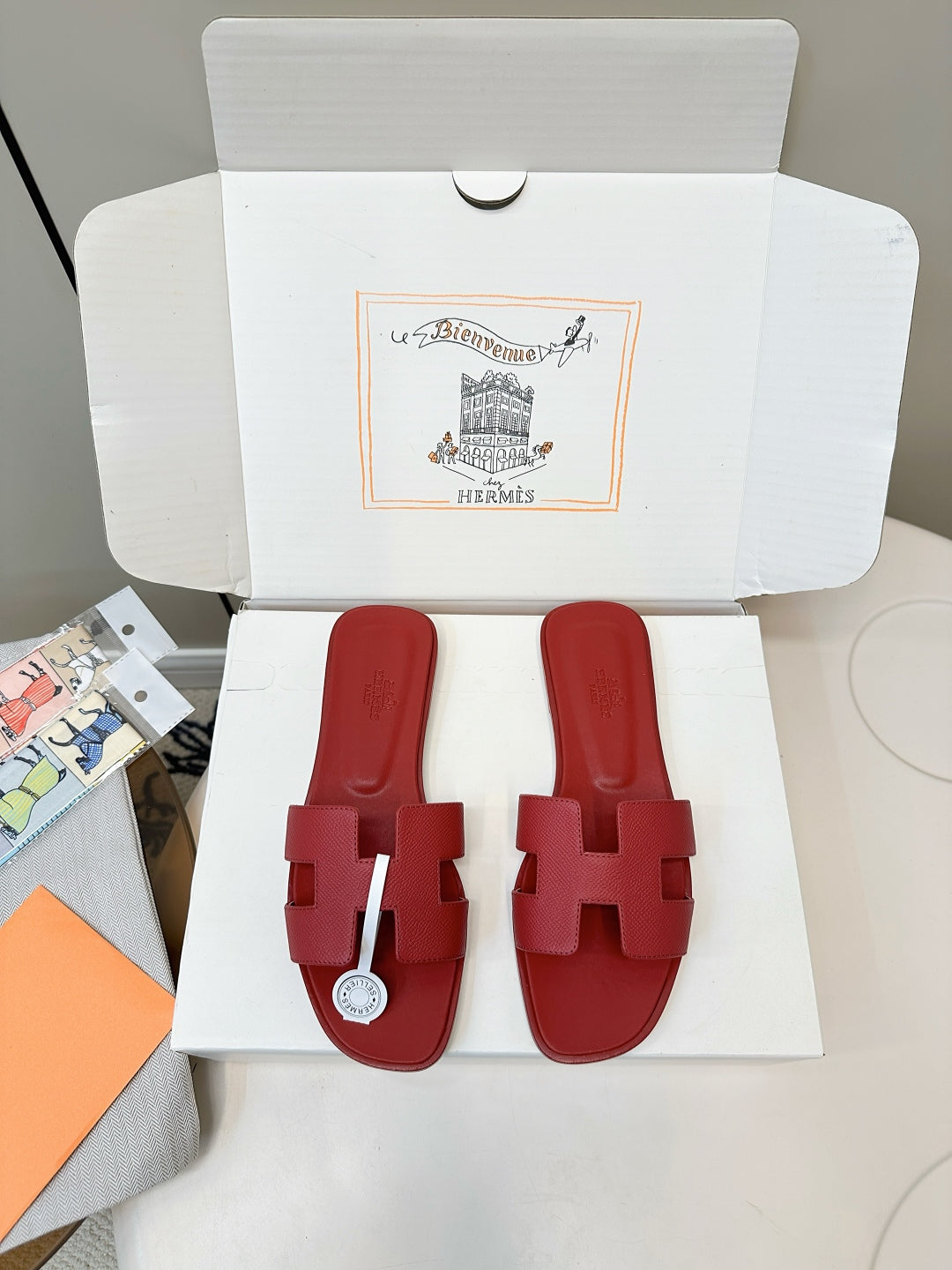 Hermès Fashion Palm-Grain H Slides