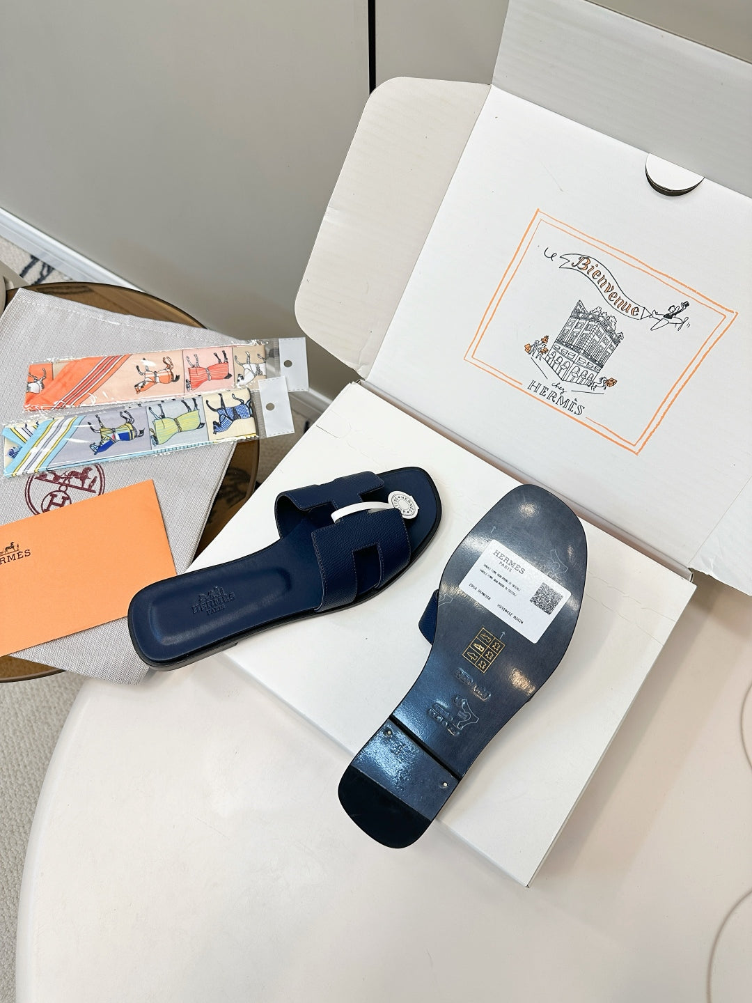 Hermès Palm Grain H-Slides