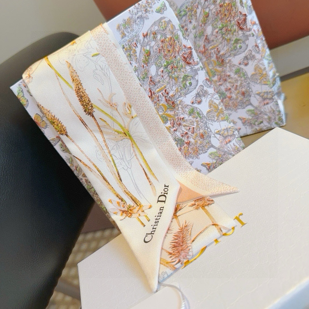 Dior Twilly Silk Scarf – Floral Dragonfly