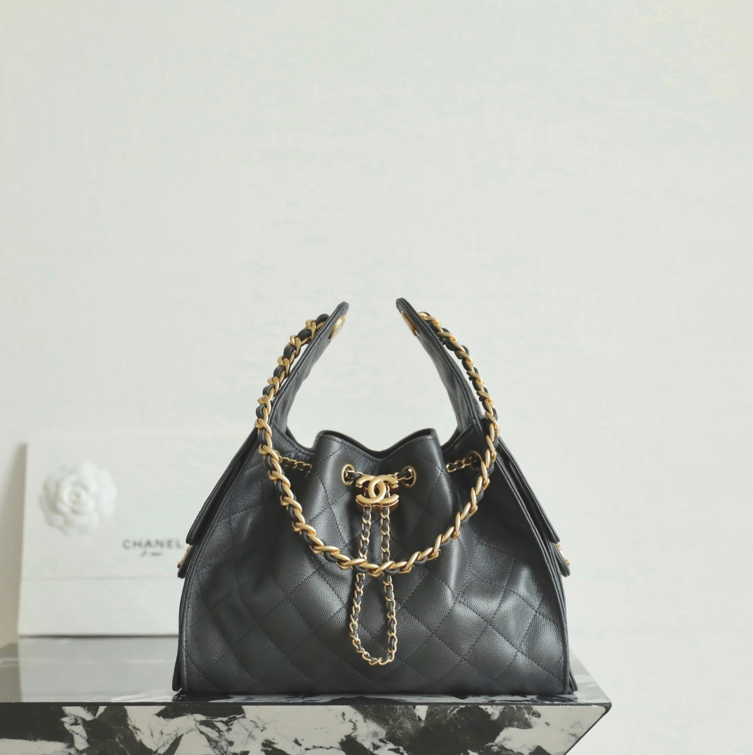 Chanel 25 Bag Hobo in Deep Grey Calfskin – Small