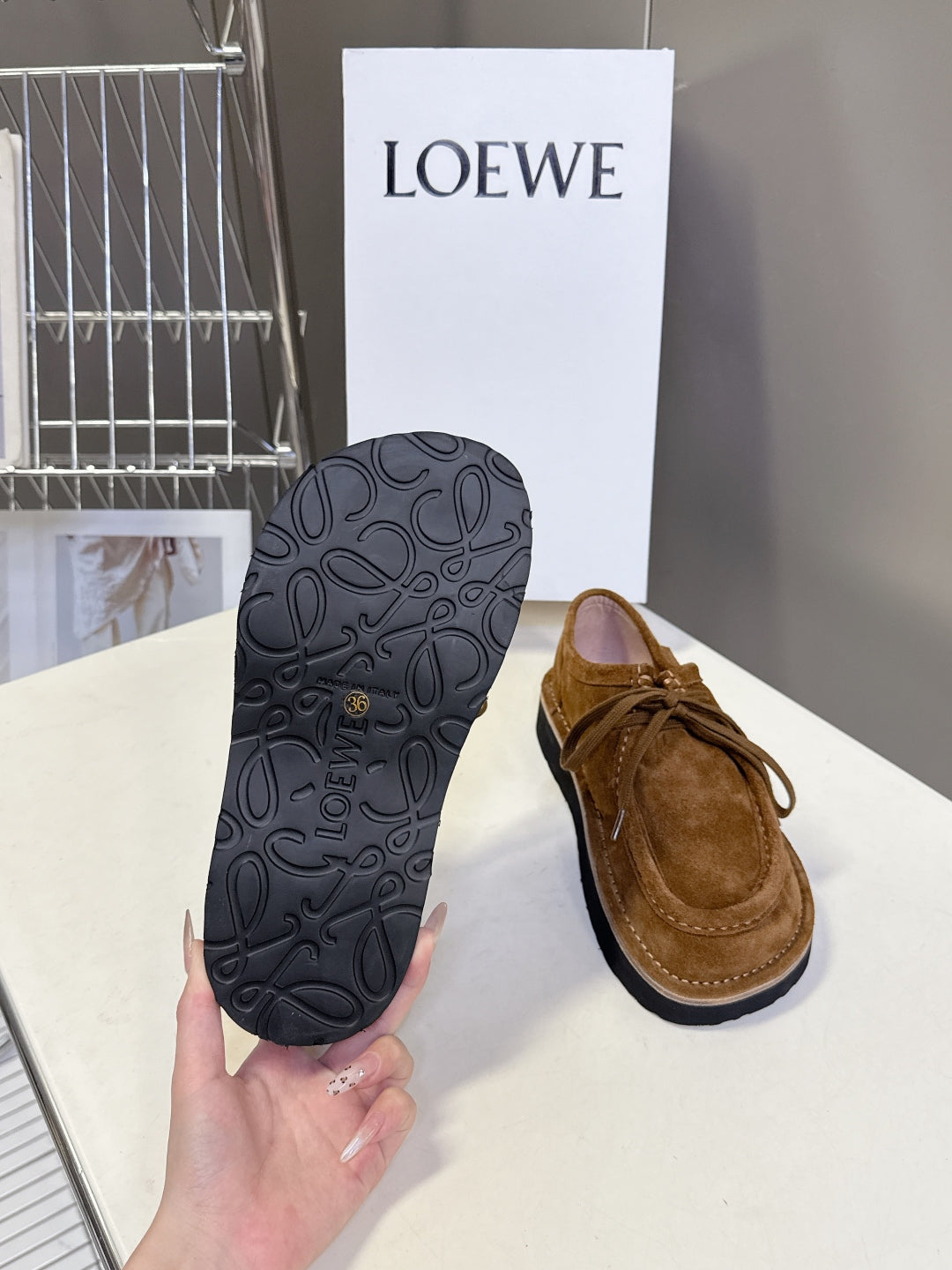 Loewe Suede Two-Way Loafers – 2025FW