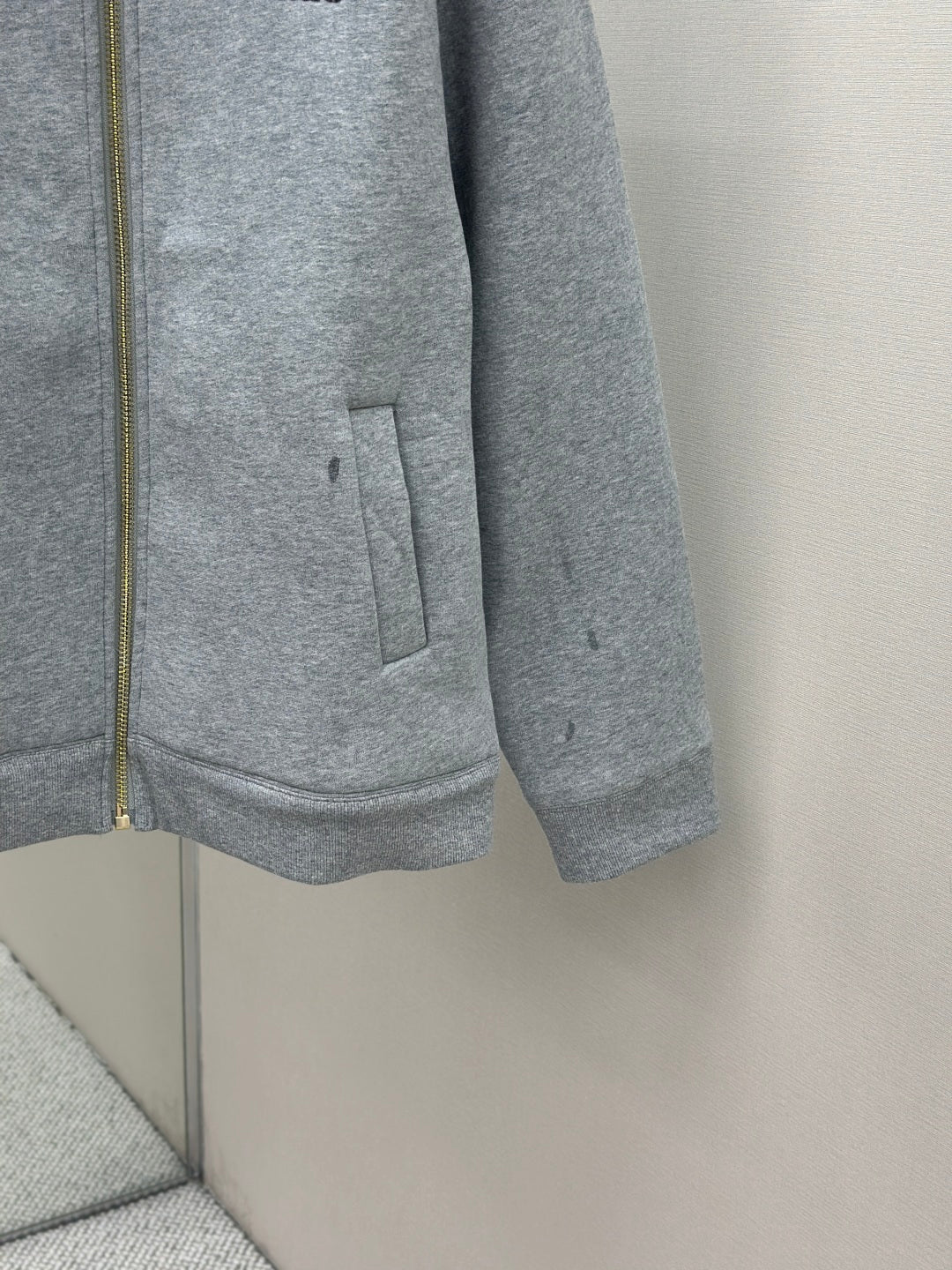 Miu Miu Embroidered Leather Patch Zipper Jacket