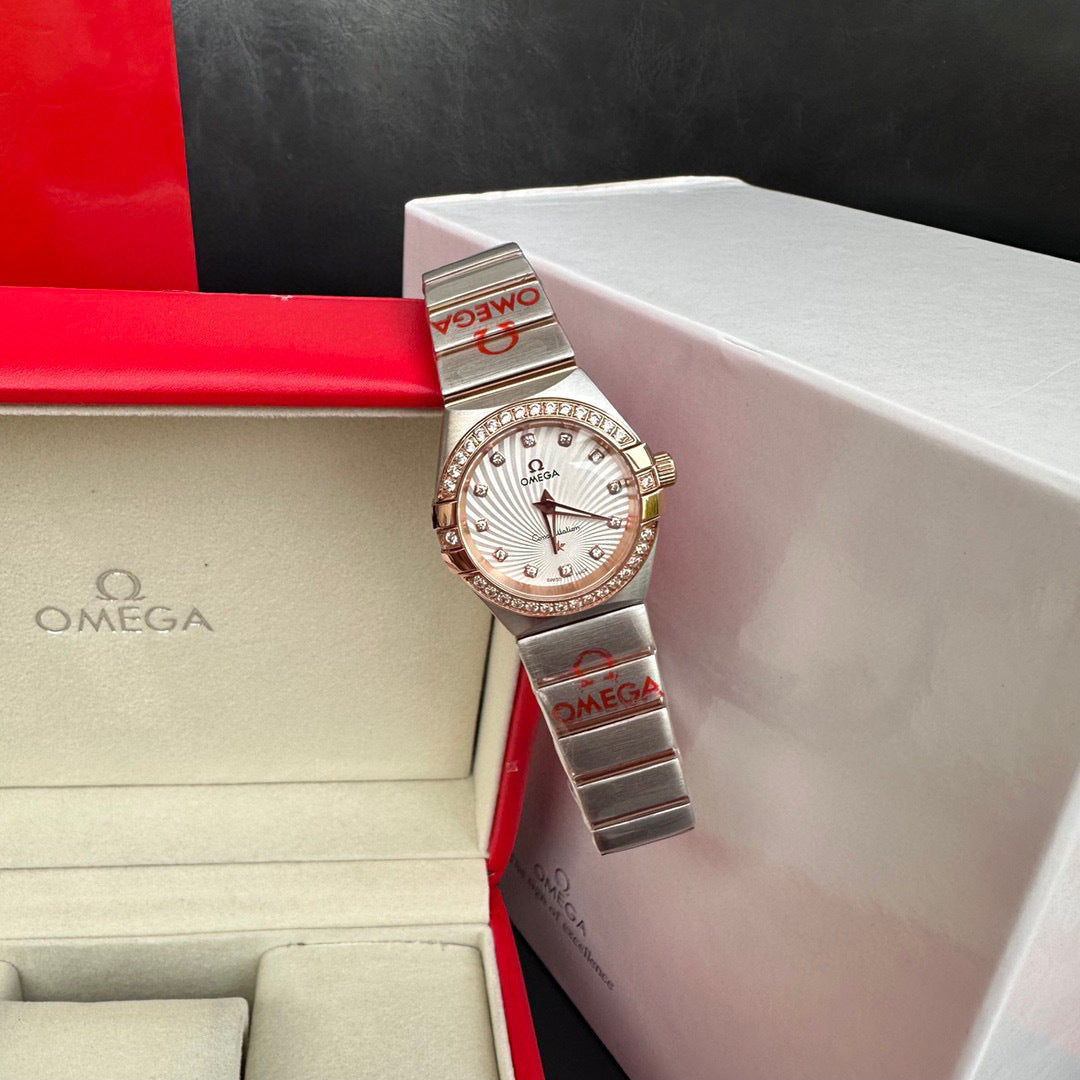 Omega Constellation Series Rose Diamond Ladies Watch