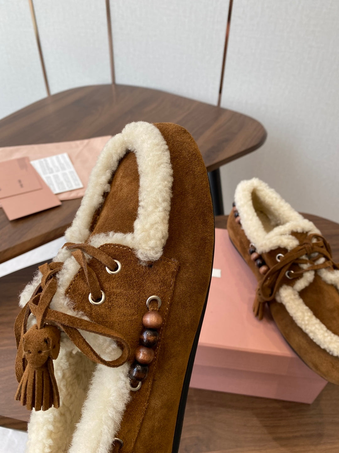 Miu Miu Pure Wool Loafer Driving Shoes – 2025SS