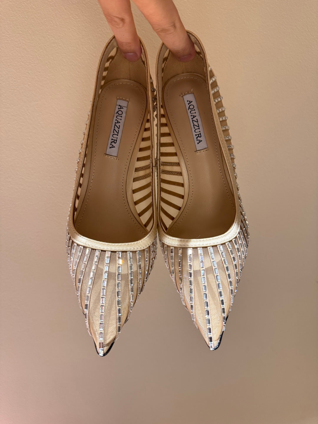 Aquazzura Sequin Butterfly Block Heel Sandals – Spring/Summer 2025 Collection