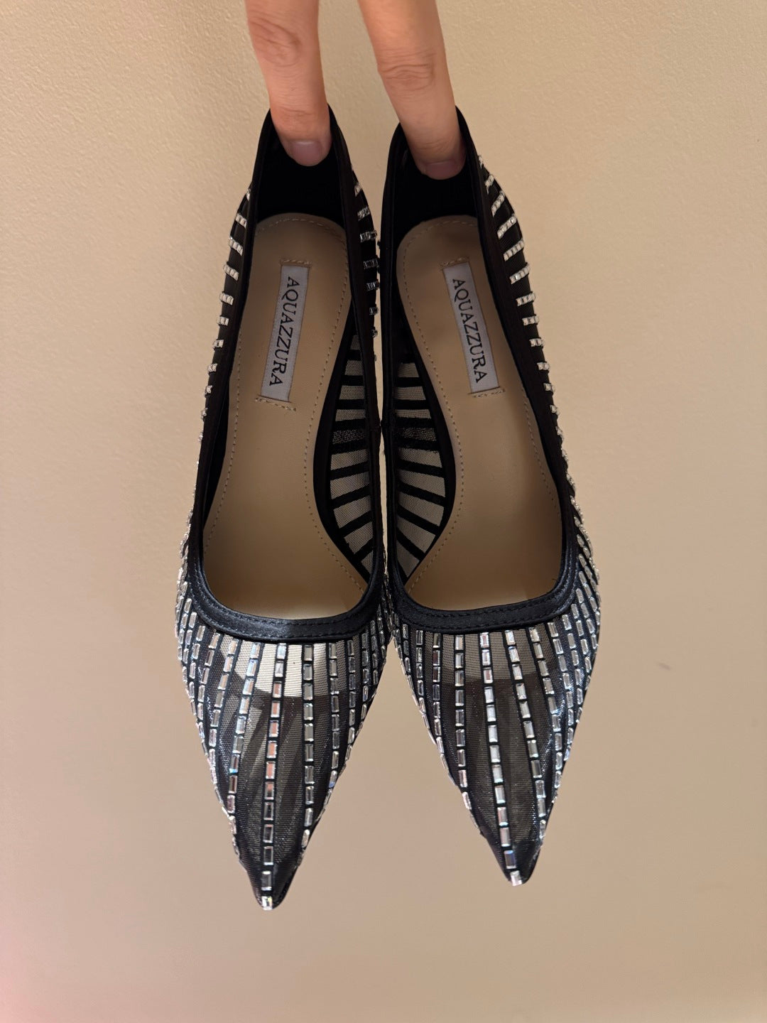 Aquazzura Sequin Butterfly Block Heel Sandals – Spring/Summer 2025 Collection