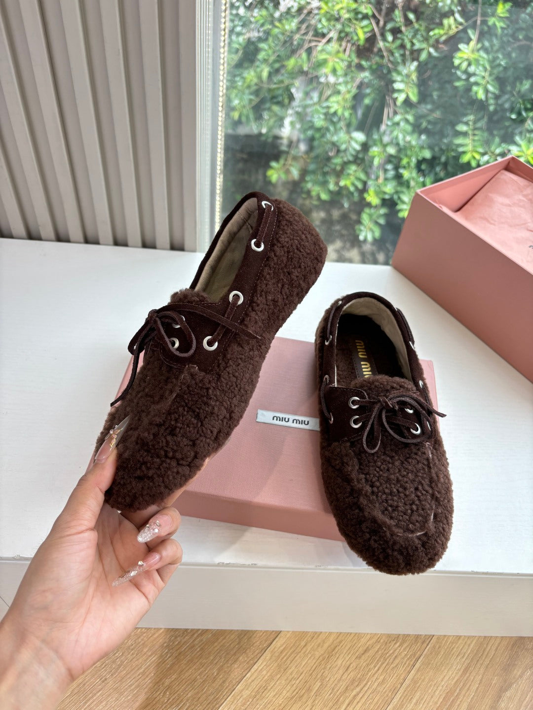 Miu Miu Horsehair Fluffy Mules – 2025SS
