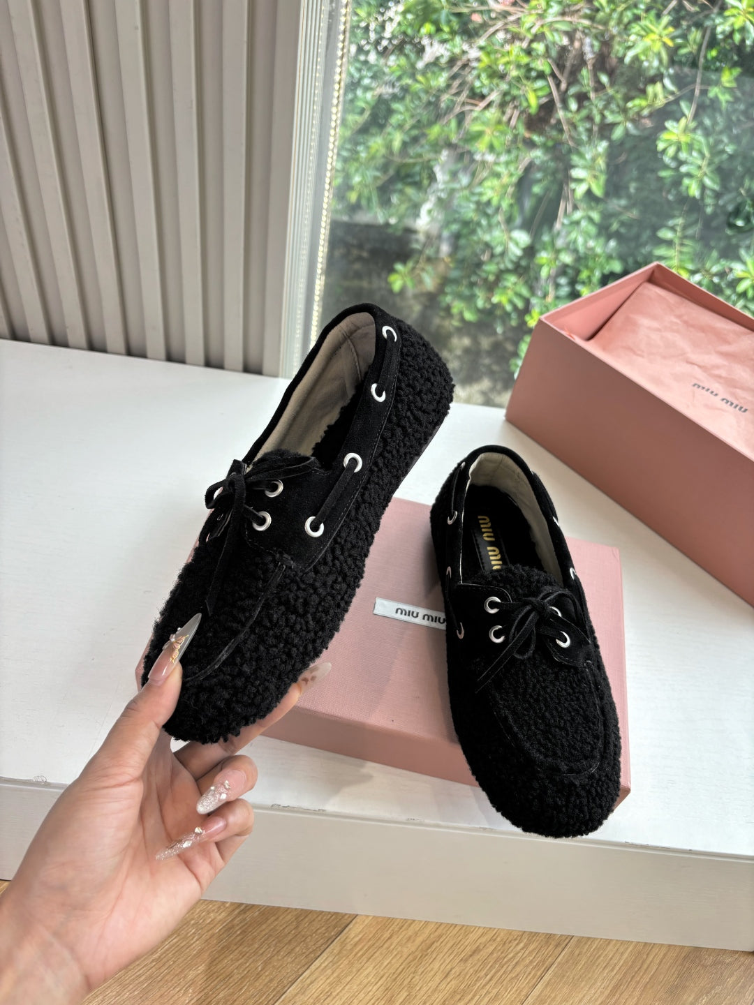 Miu Miu Horsehair Fluffy Mules – 2025SS