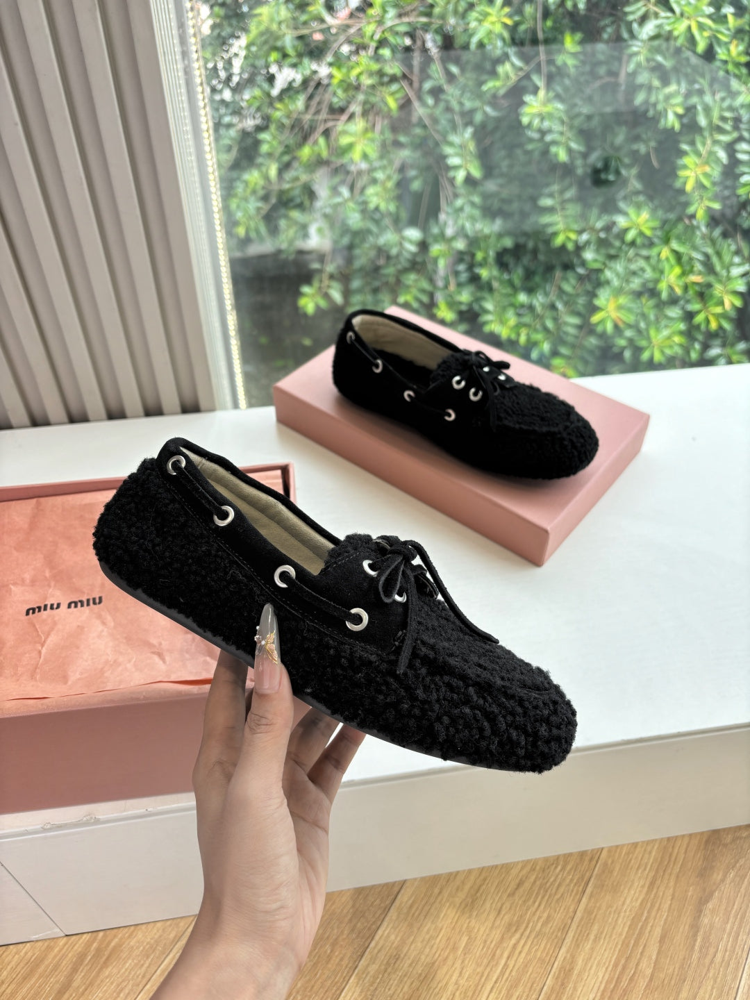 Miu Miu Horsehair Fluffy Mules – 2025SS