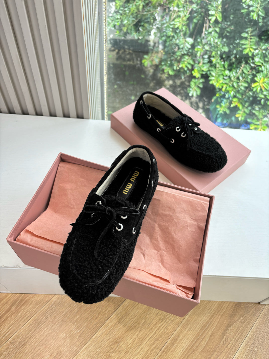 Miu Miu Horsehair Fluffy Mules – 2025SS