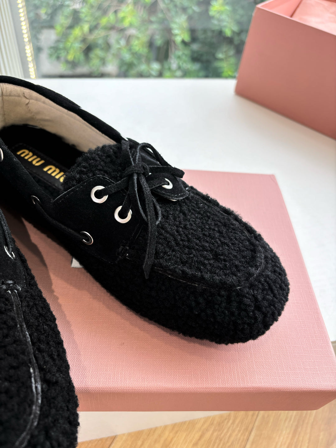 Miu Miu Horsehair Fluffy Mules – 2025SS