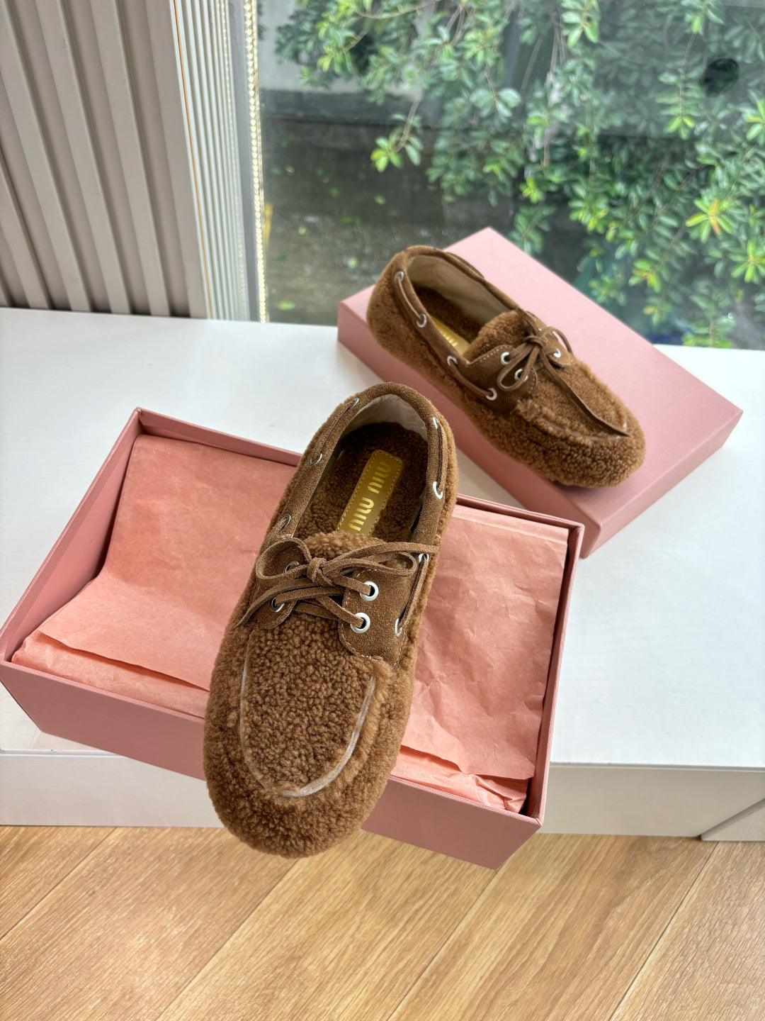 Miu Miu Horsehair Fluffy Mules – 2025SS