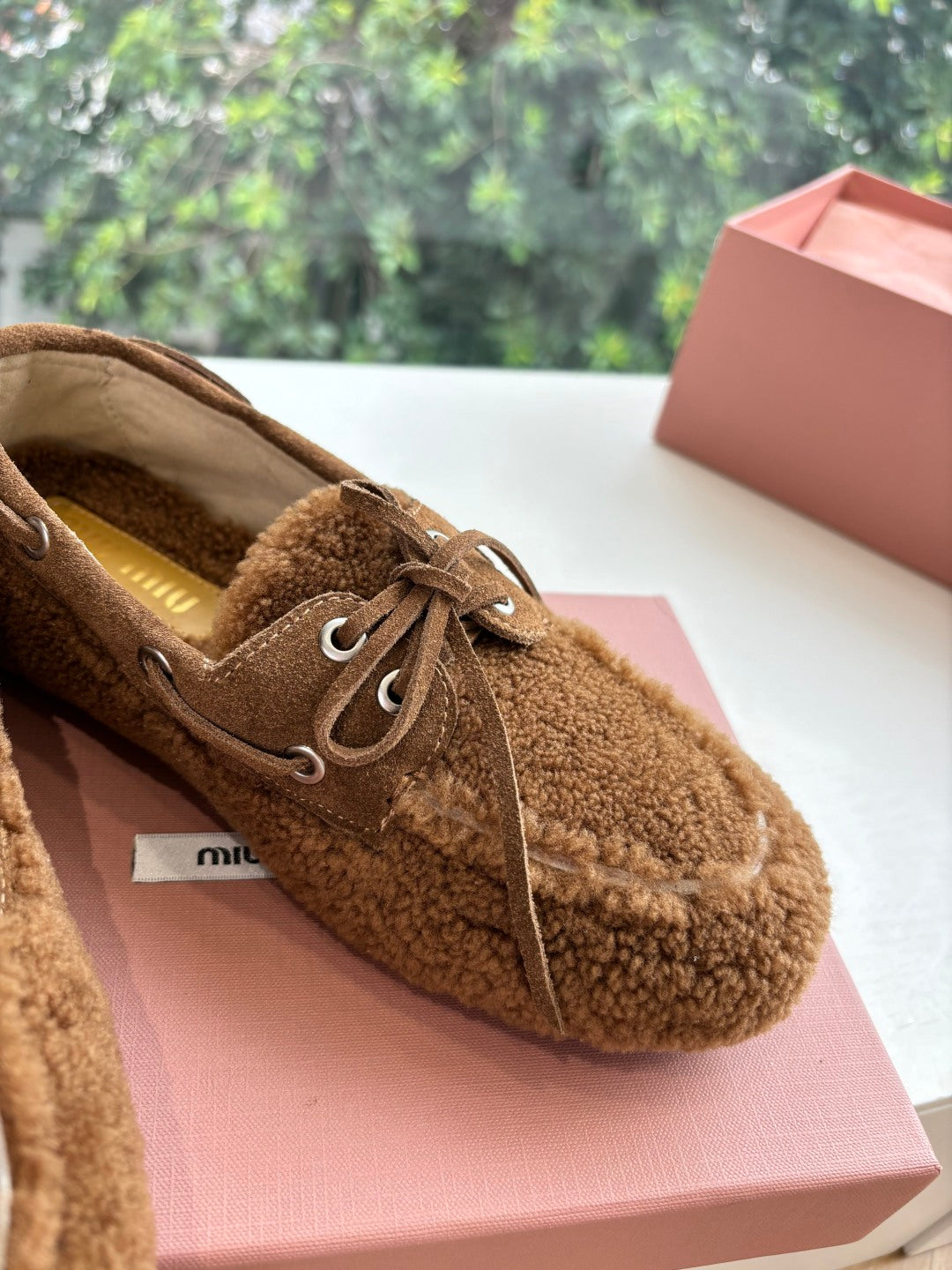 Miu Miu Horsehair Fluffy Mules – 2025SS