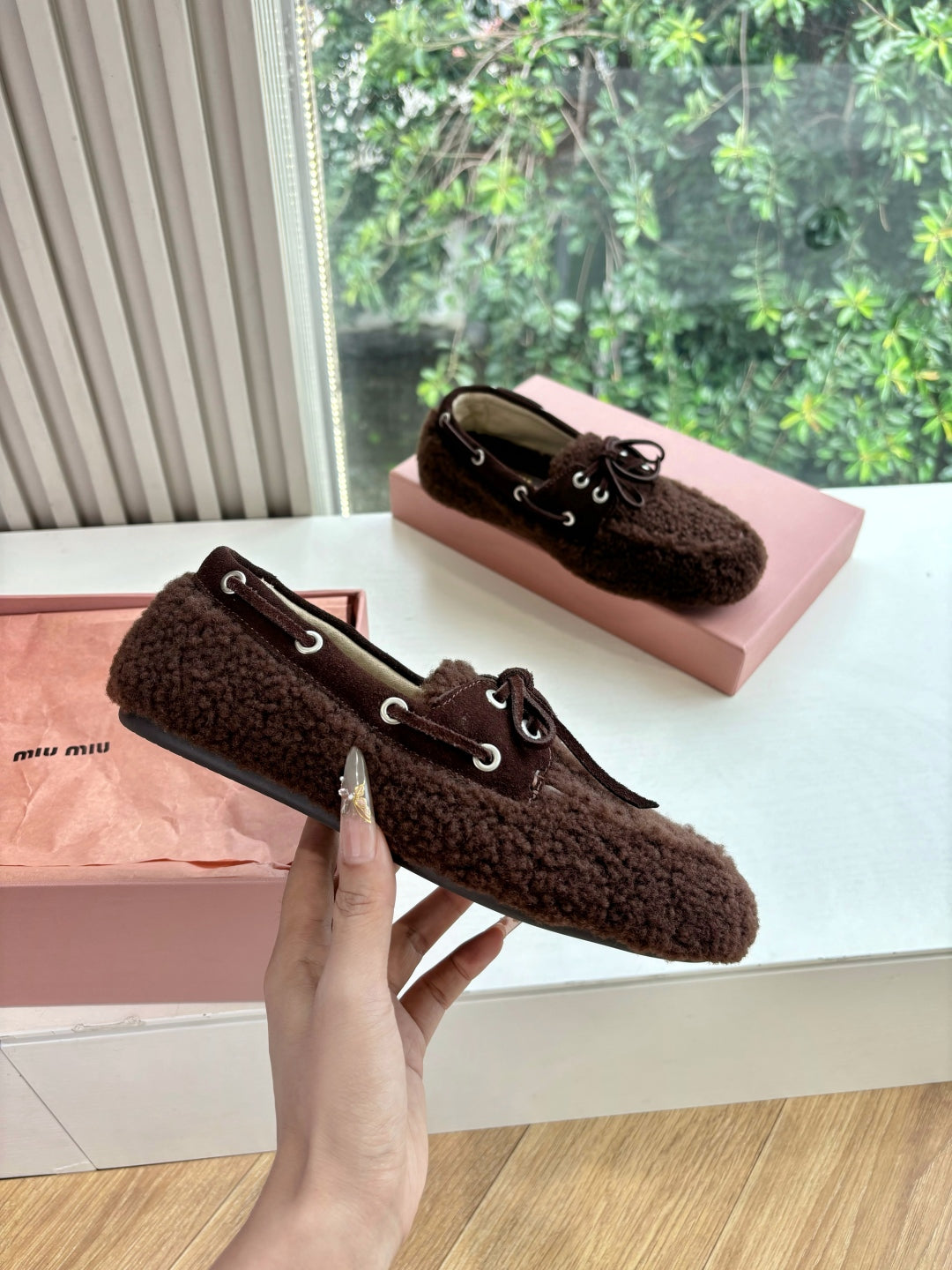 Miu Miu Horsehair Fluffy Mules – 2025SS