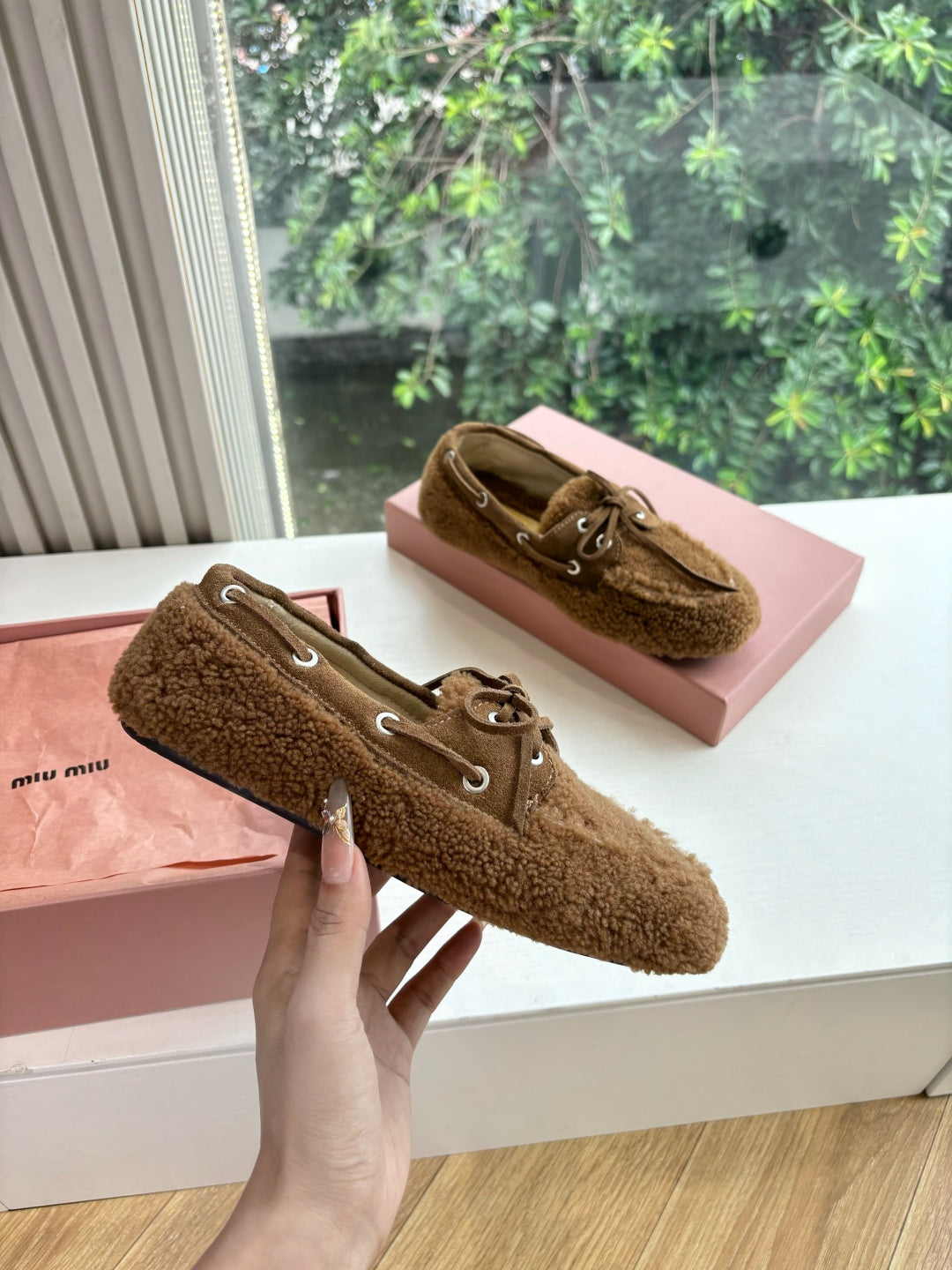 Miu Miu Horsehair Fluffy Mules – 2025SS