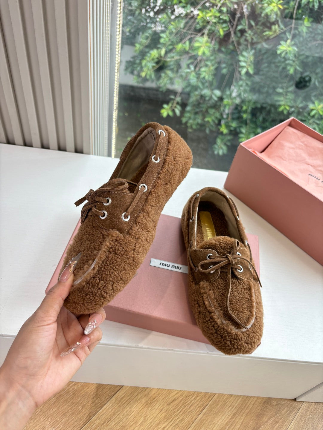 Miu Miu Horsehair Fluffy Mules – 2025SS