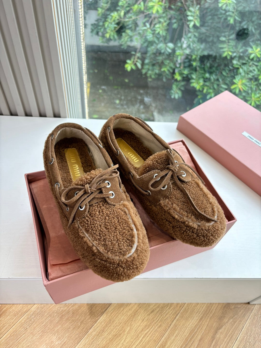 Miu Miu Horsehair Fluffy Mules – 2025SS