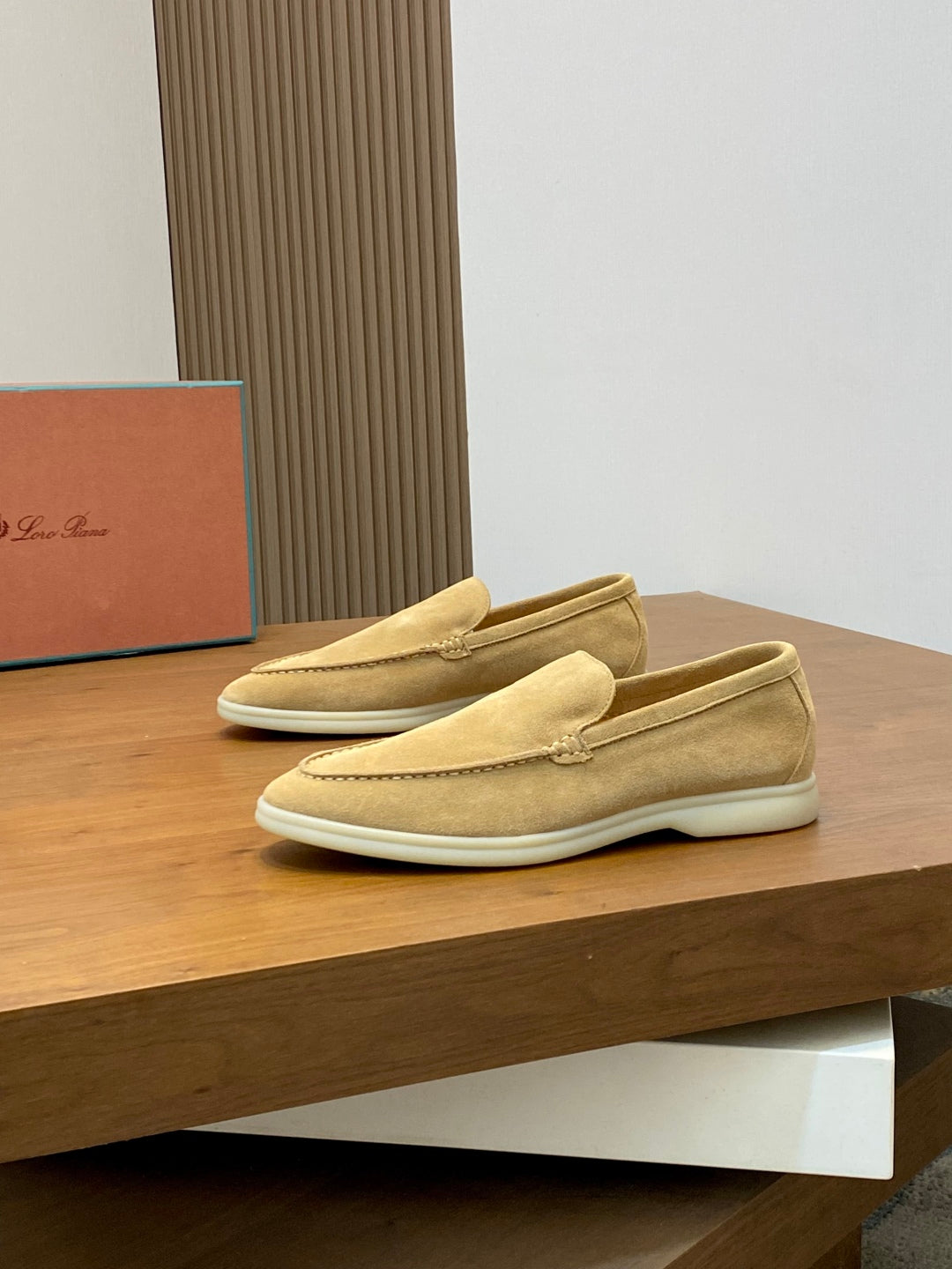 Loro Piana Suede Leather Slip-On Loafers