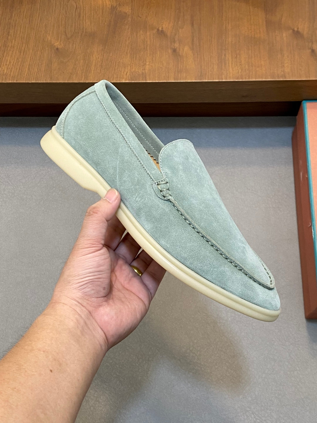 Loro Piana Suede Leather Slip-On Loafers