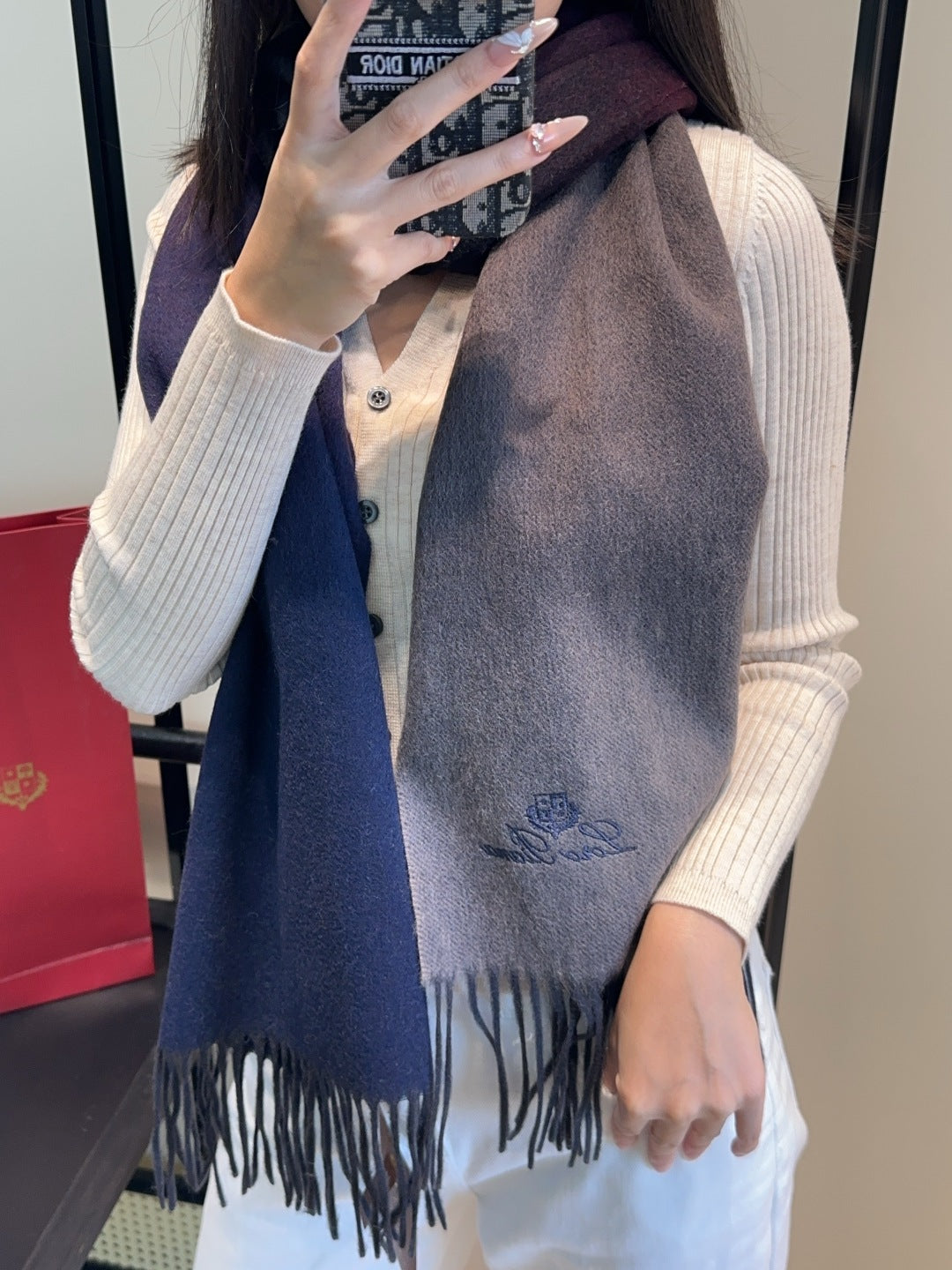 Loro Piana Plaid Wool Scarf