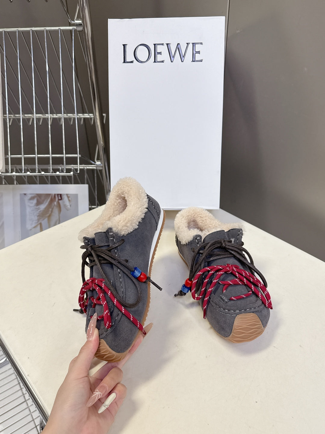 Loewe Autumn/Winter Fur-Lined German Training Sneakers