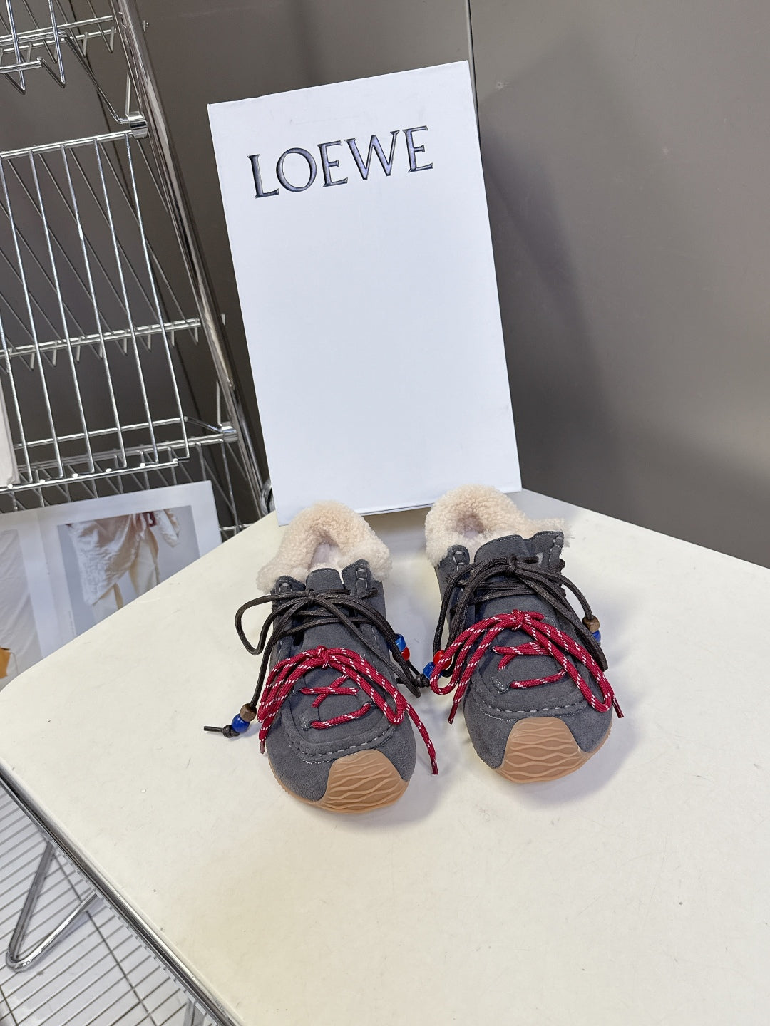 Loewe Autumn/Winter Fur-Lined German Training Sneakers
