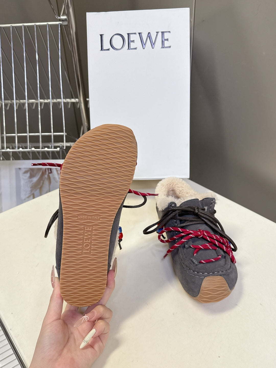 Loewe Autumn/Winter Fur-Lined German Training Sneakers