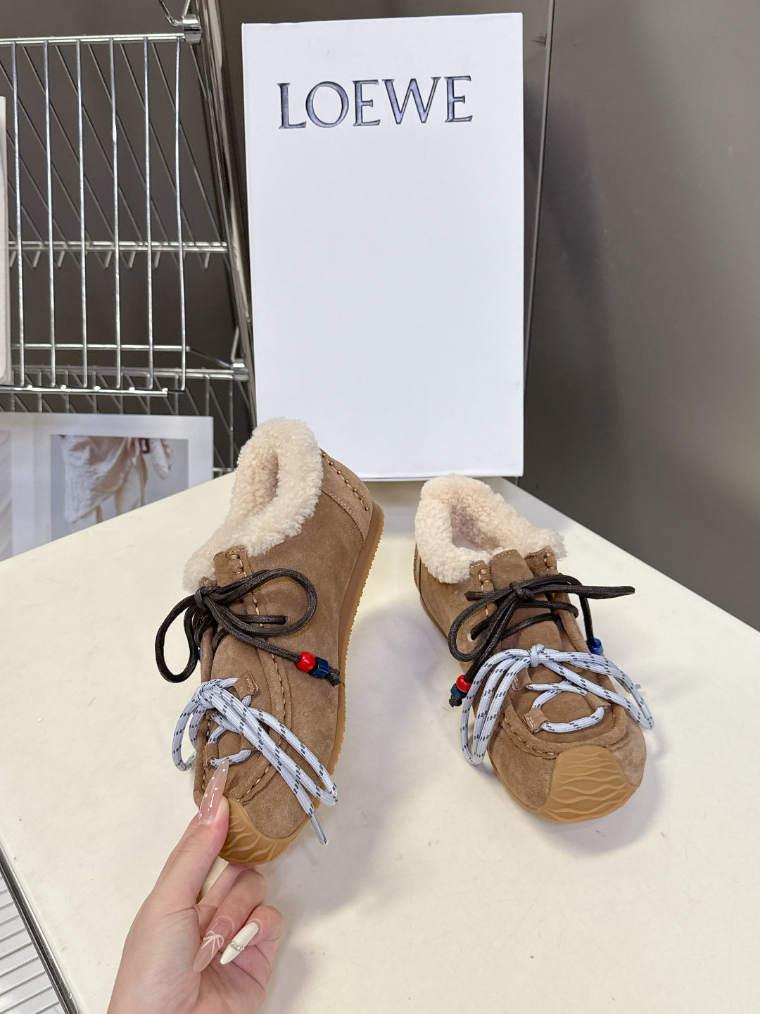Loewe Autumn/Winter Fur-Lined German Training Sneakers