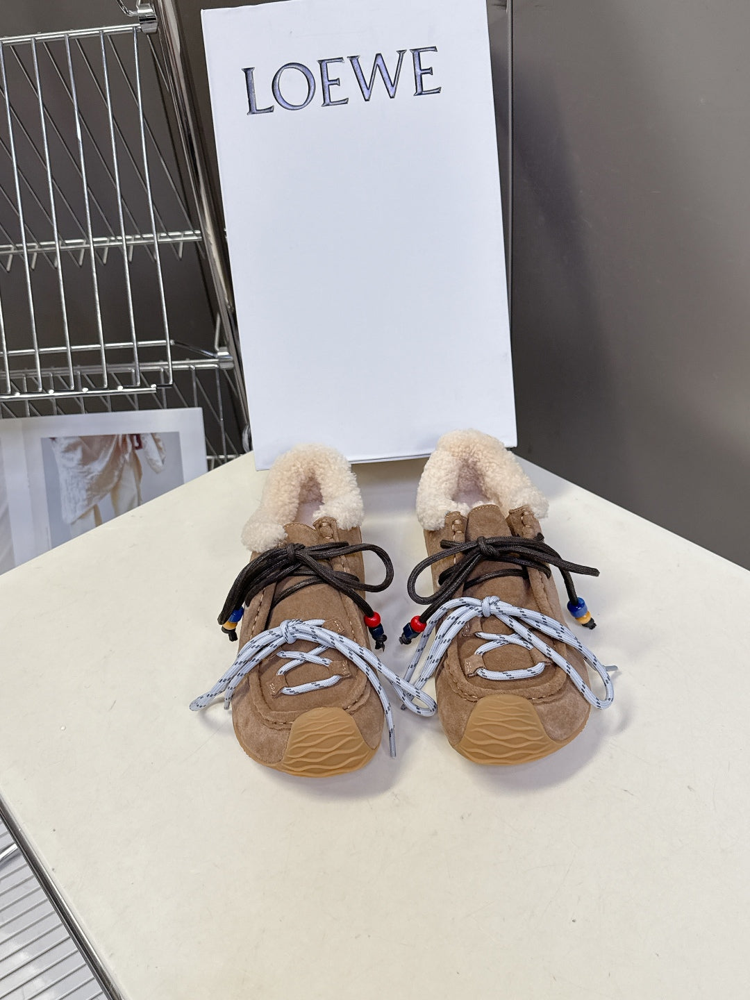 Loewe Autumn/Winter Fur-Lined German Training Sneakers